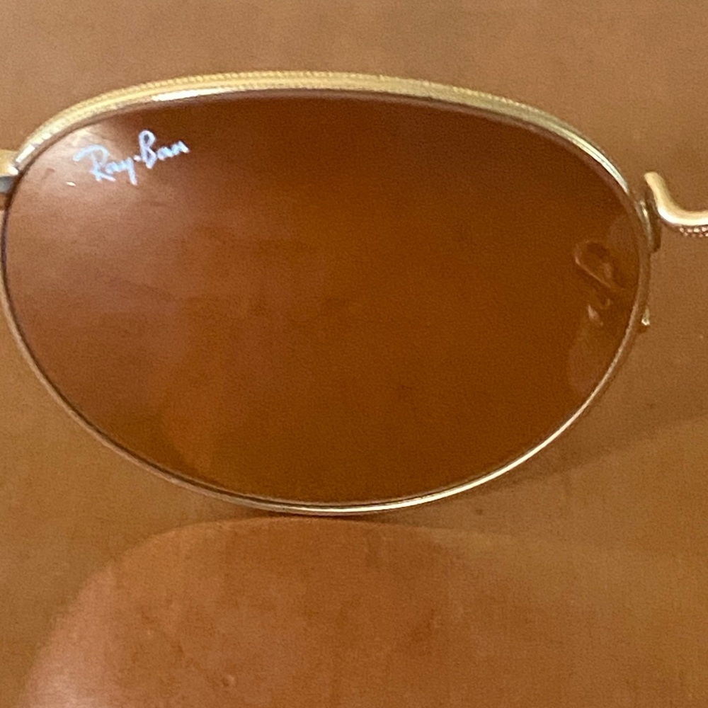 Ray-Ban Gold Frame Brown Lens Oval Sunglasses - Picture 6 of 12